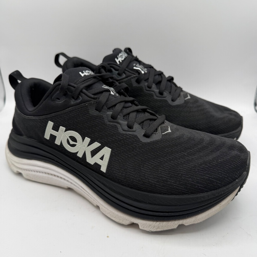 Hoka Running Shoes Mens 9.5 2E Gaviota 5 Black Wide 1134234 BWHT